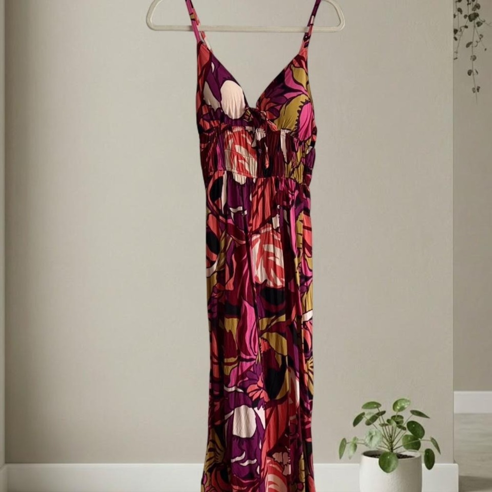 Jolie & Joy multicoloured maxi dress with tie detail Size M